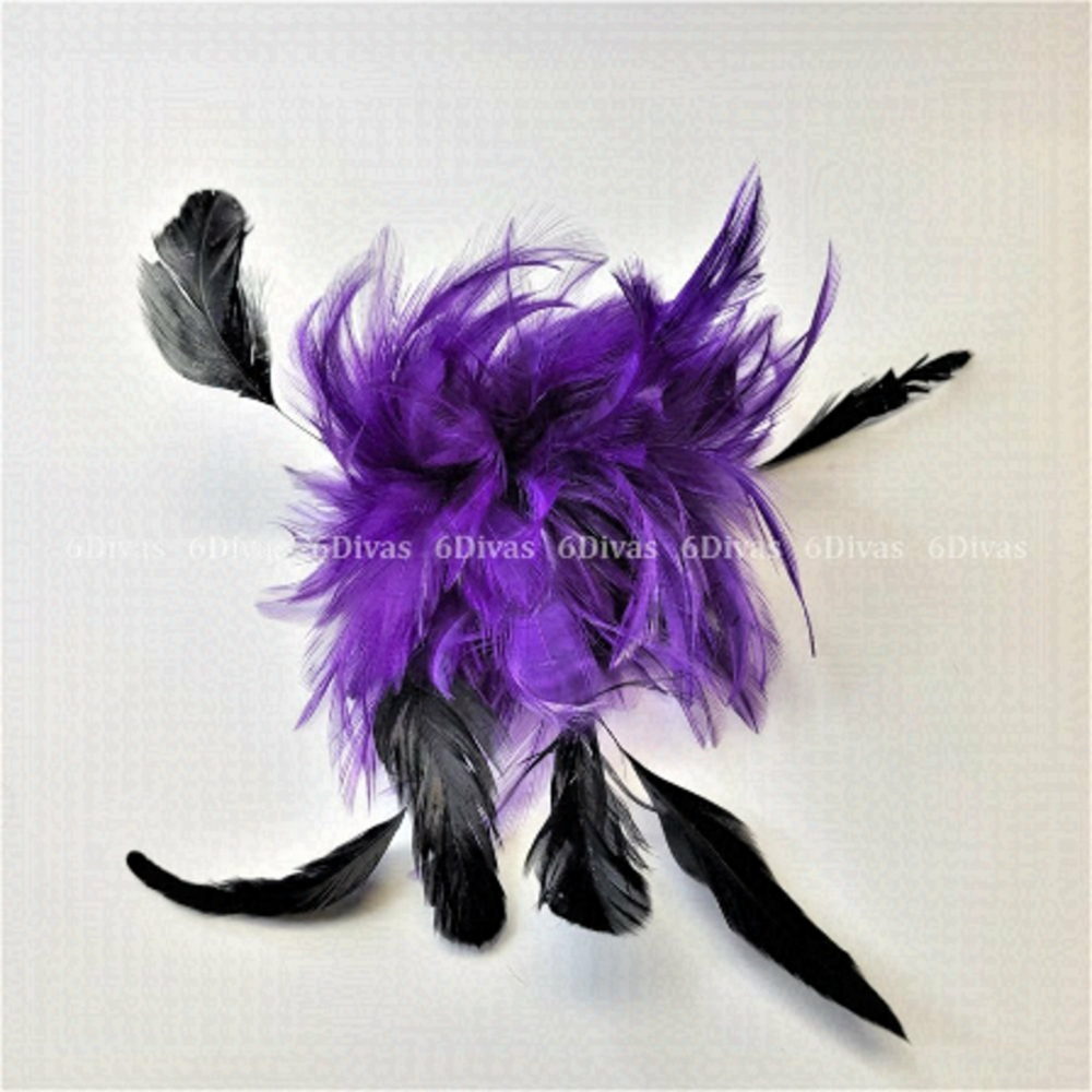 PURPLE Feathers Headpiece Fascinator